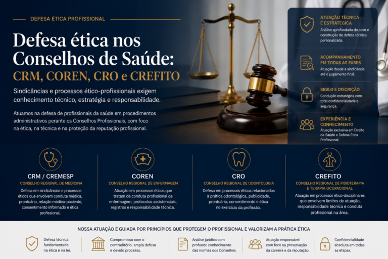 defesa ética cremesp defesa coren defesa crefito defesa cro - advogado defesa médica
